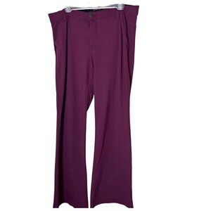 One 5 One Plum Dress Pants Womens 16 Goddess Fit Wide Leg Stretch Career Work
